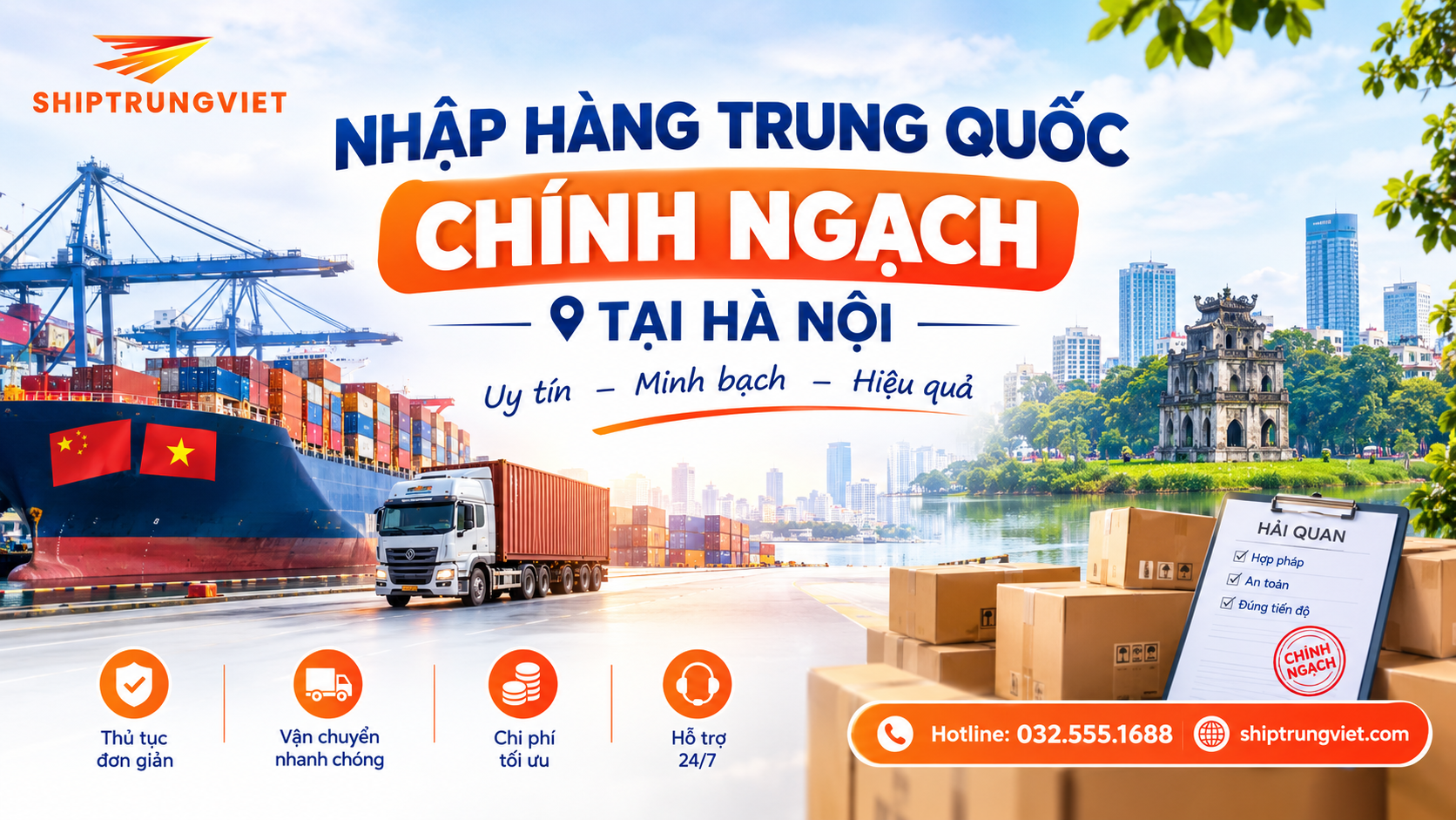 Nhập hàng Trung Quốc chính ngạch tại Hà Nội: Quy trình & Chi phí chuẩn
