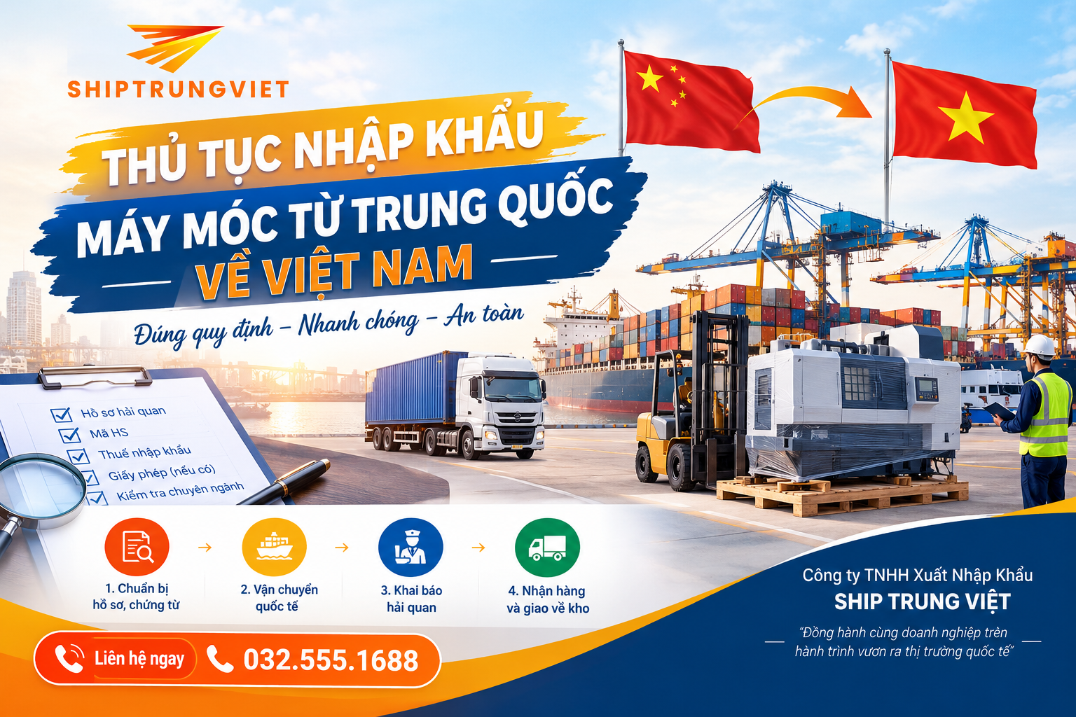 Hướng Dẫn Quy Trình & Thủ Tục Nhập Khẩu Máy Móc Thiết Bị Mới Nhất