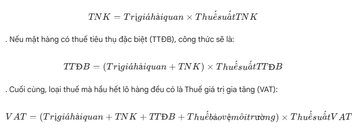 Cách tính thuế nhập khẩu và thuế VAT hàng nhập khẩu chính xác nhất