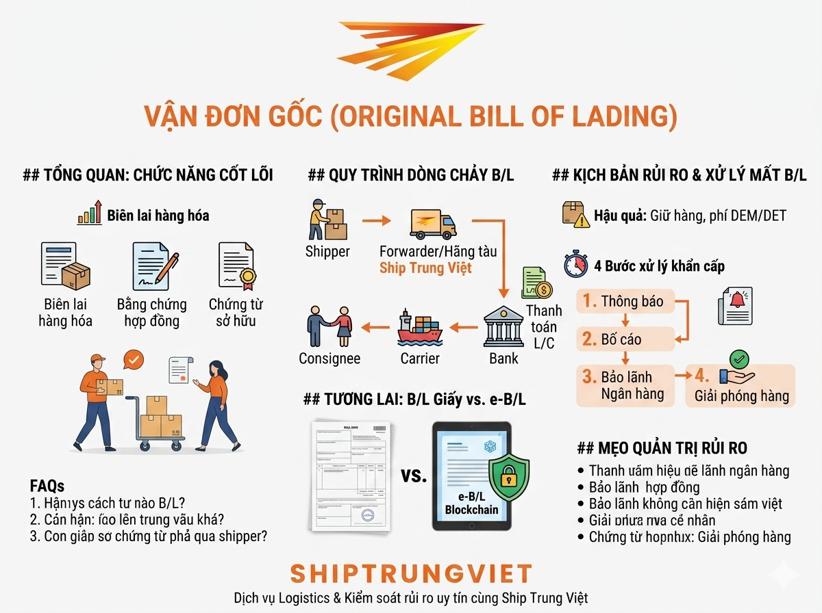 Vận Đơn Gốc (Original Bill Of Lading) Là Gì? Cách Xử Lý Khi Mất